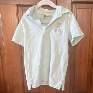 Janie and Jack Light Blue Polo with Bunny Embroidery